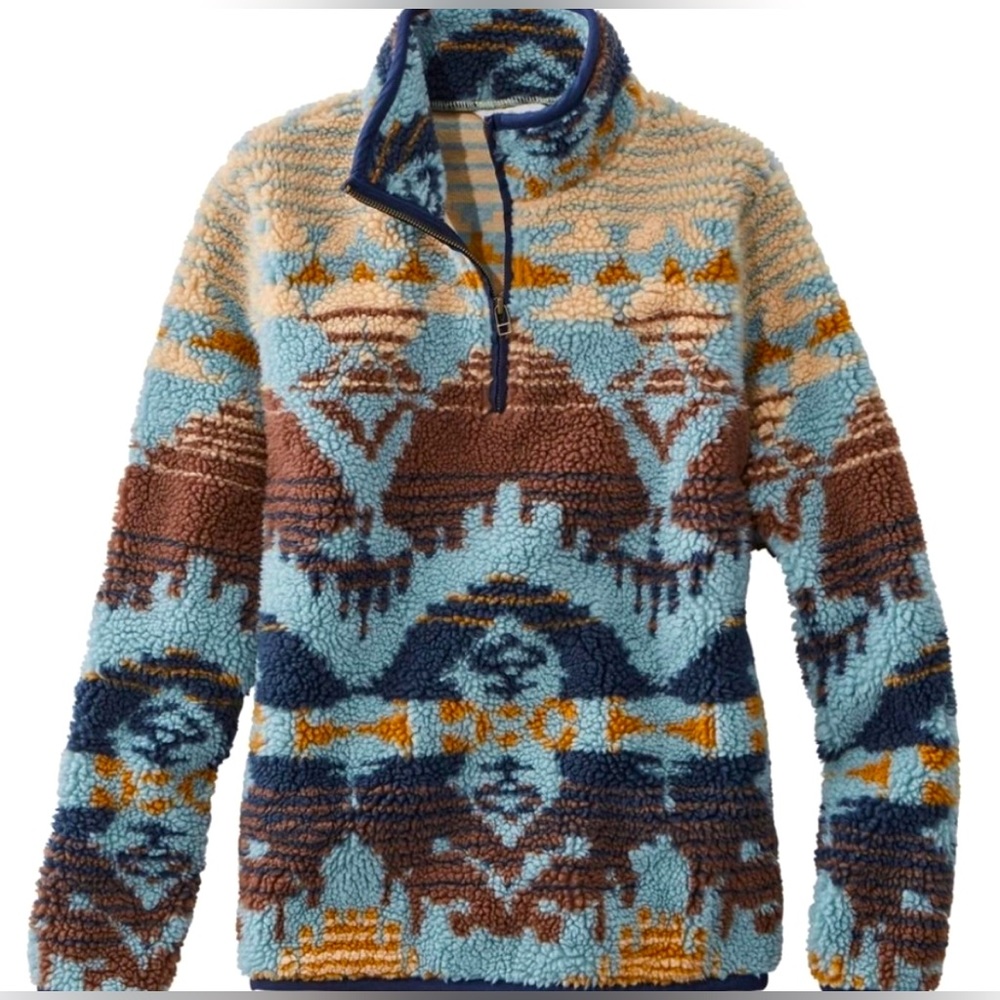 LL Bean Sherpa Pullover Signature Collection